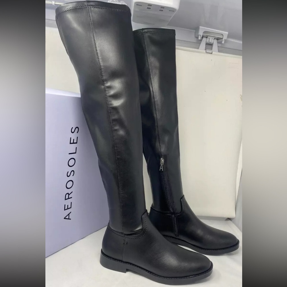 AEROSOLES Black Over the Knee Boots NWOT - Picture 2 of 15